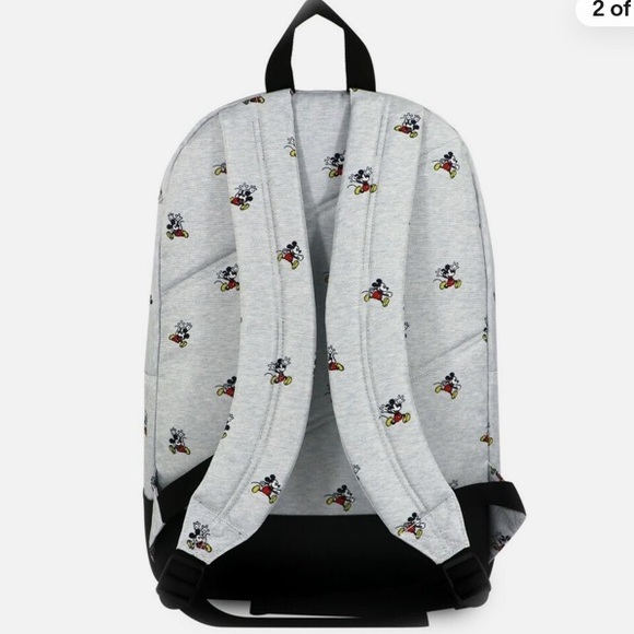 NWT Disney Store Mickey Mouse Backpack School Adult Bluish Gray - Picture 3 of 3